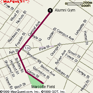 Directions to Marcotte Field, map
courtesy MapQuest