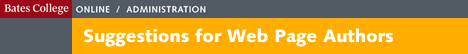 Suggestions for Web Page 
Authors