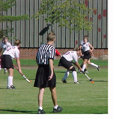 Nicole St. Jean
'01 takes a free hit against Keene State