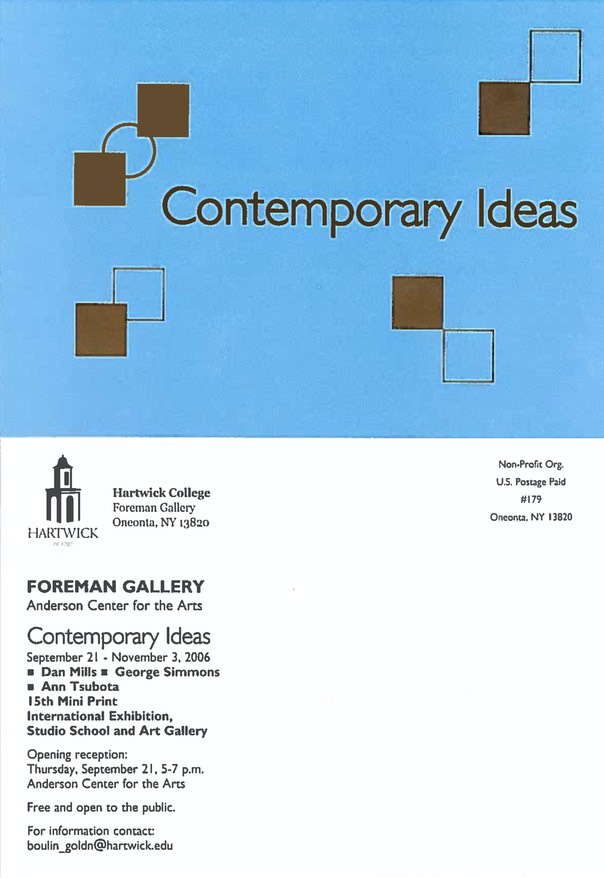 Foreman Gallery, Hartwick College, NY 2006
