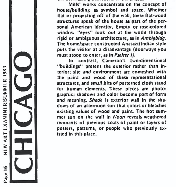 The Additive Process, New Art Examiner Summer 1983 DET