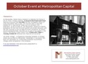 October Event at Metropolitan Capital